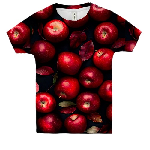 Дитяча 3D футболка Червоні яблука (вид спереду)