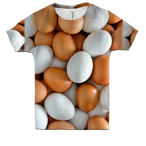 Детская 3D футболка Яйца куринные (вид спереди)