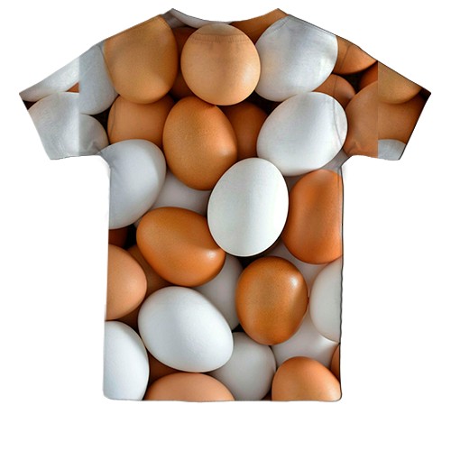 Детская 3D футболка Яйца куринные (вид сзади)