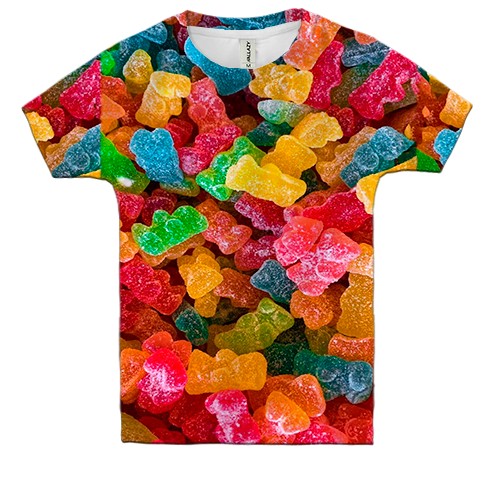 Детская 3D футболка Желейные мишки (вид спереди)