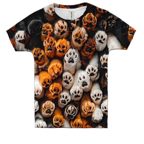 Дитяча 3D футболка Лапки (вид спереду)