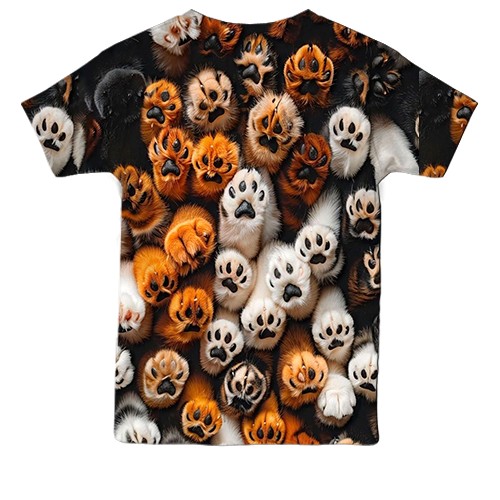 Дитяча 3D футболка Лапки (вид ззаду)