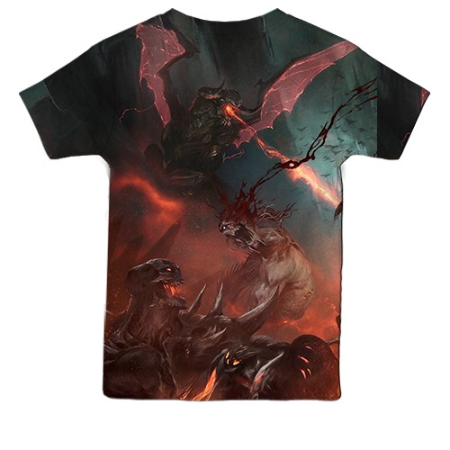 Дитяча 3D футболка DOOM "The Dark Ages" (вид ззаду)