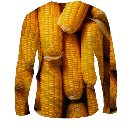 Чоловічий 3D лонгслів Кукурудза, качани (вид ззаду)