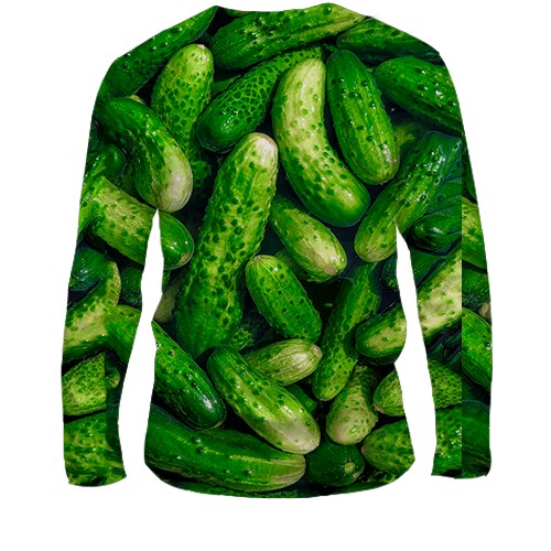 Чоловічий 3D лонгслів Огірки (вид ззаду)