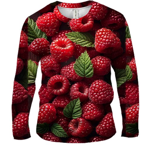 Мужской 3D лонгслив Малина (вид спереди)