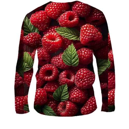 Мужской 3D лонгслив Малина (вид сзади)