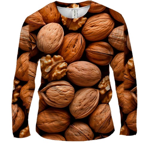 Чоловічий 3D лонгслів Грецький горіх (вид спереду)