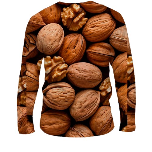 Чоловічий 3D лонгслів Грецький горіх (вид ззаду)
