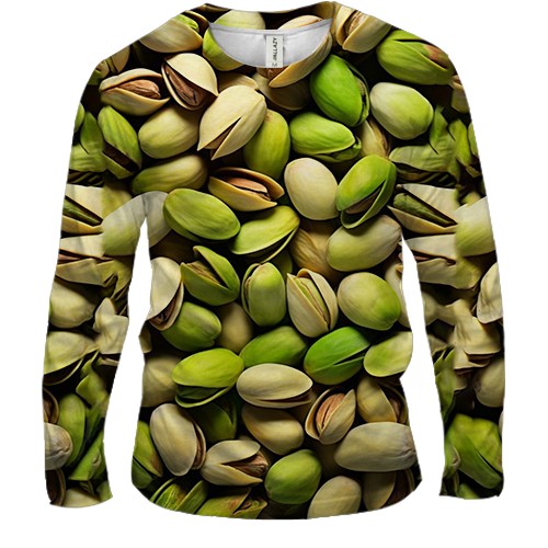 Мужской 3D лонгслив Фисташка (вид спереди)