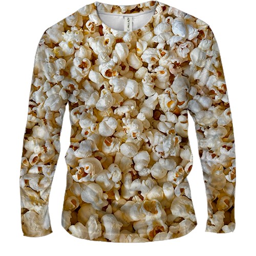 Чоловічий 3D лонгслів Попкорн (вид спереду)