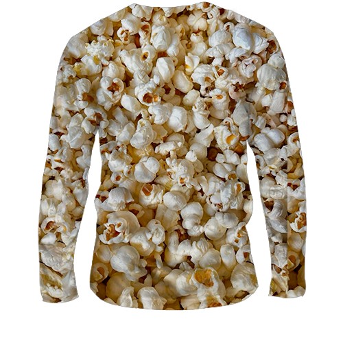 Чоловічий 3D лонгслів Попкорн (вид ззаду)