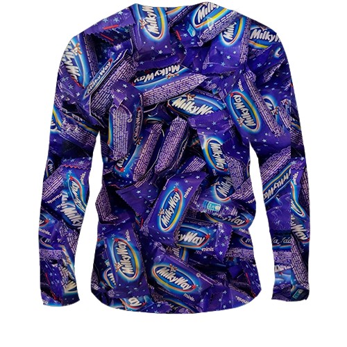 Чоловічий 3D лонгслів "MilkyWay" цукерка (вид ззаду)