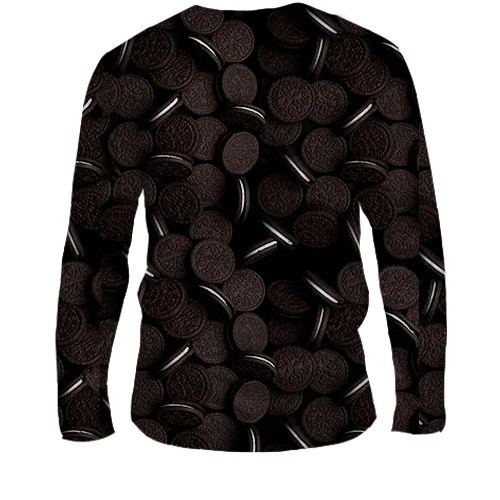 Мужской 3D лонгслив "Oreo" печенье (вид сзади)