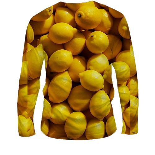 Чоловічий 3D лонгслів Лимон (вид ззаду)