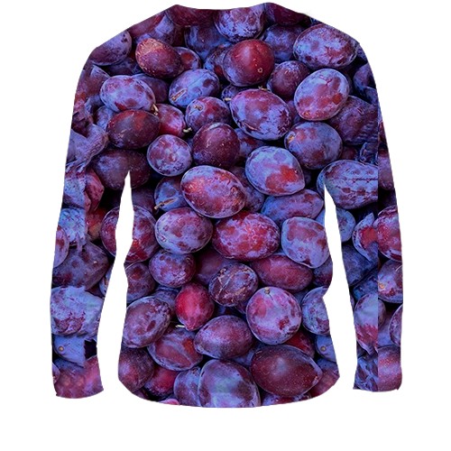 Чоловічий 3D лонгслів Слива (вид ззаду)