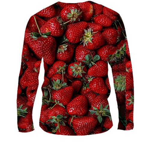 Чоловічий 3D лонгслів Полуниця (вид ззаду)