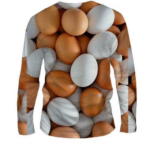 Чоловічий 3D лонгслів Яйця курячі (вид ззаду)