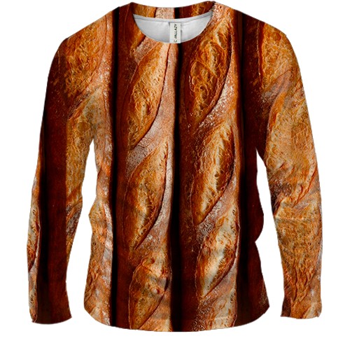 Чоловічий 3D лонгслів Багети (вид спереду)