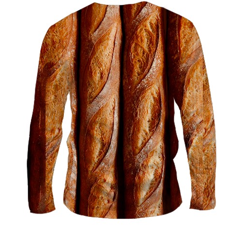 Чоловічий 3D лонгслів Багети (вид ззаду)