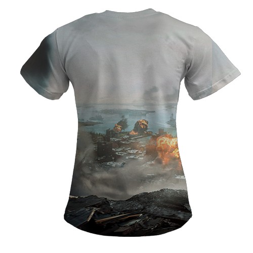 Женская 3D футболка Battlefield 6 (вид сзади)