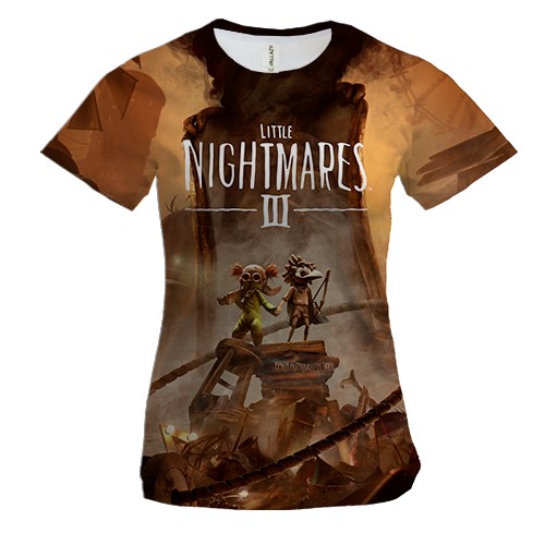 Женская 3D футболка Little Nightmares III (вид спереди)