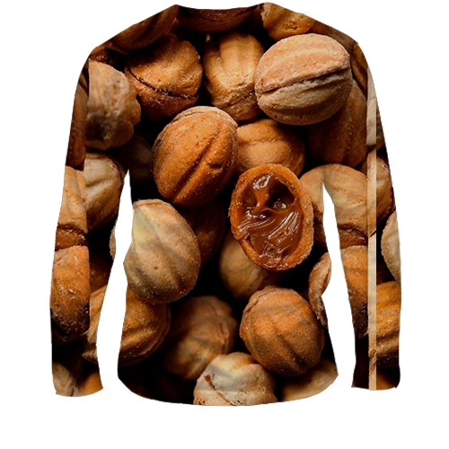 Чоловічий 3D лонгслів Горіхи (вид ззаду)