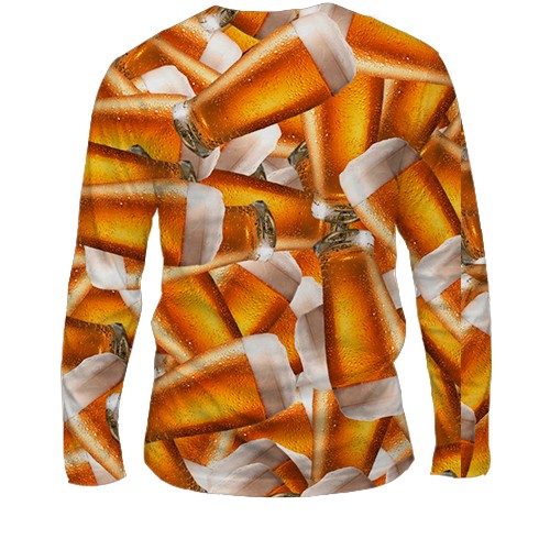 Чоловічий 3D лонгслів Пивний келих (вид ззаду)