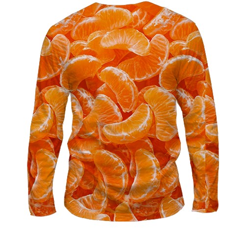 Мужской 3D лонгслив Мандаринки (вид сзади)