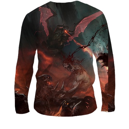 Чоловічий 3D лонгслів DOOM "The Dark Ages" (вид ззаду)