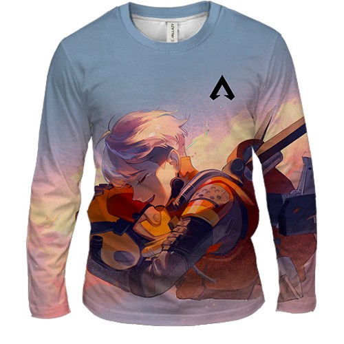 Мужской 3D лонгслив Apex Legends - Valkyrie (вид спереди)