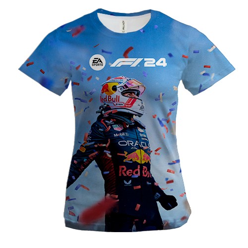 Жіноча 3D футболка F1 2024 Max Verstappen (вид спереду)