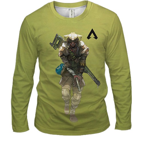 Мужской 3D лонгслив Бладхаунд - Apex Legends (вид спереди)