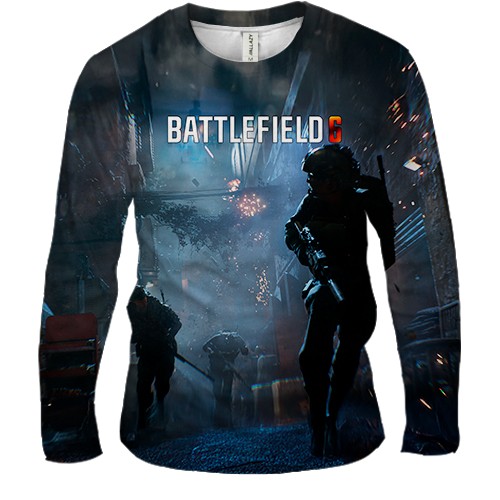 Мужской 3D лонгслив Battlefield 6 Ночная операция (вид спереди)