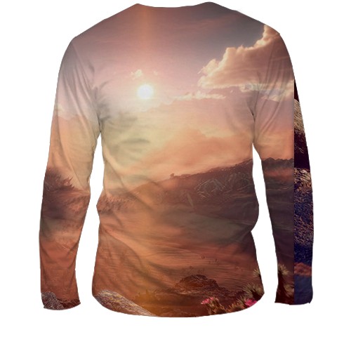 Чоловічий 3D лонгслів Horizon - Forbidden West (вид ззаду)