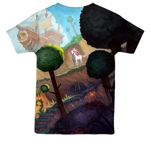 Дитяча 3D футболка Terraria - World art (вид ззаду)