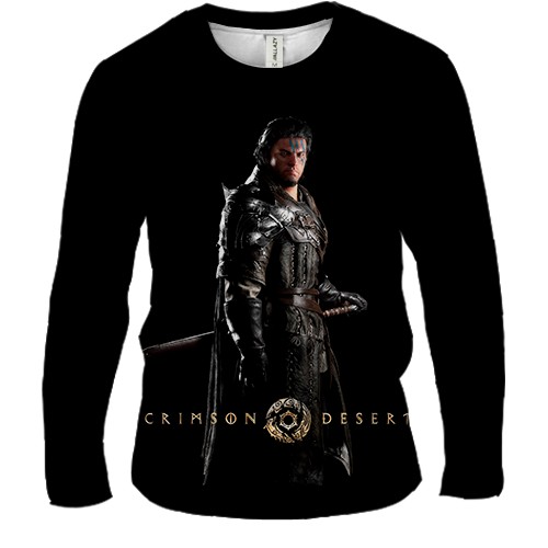 Мужской 3D лонгслив Kliff - Crimson Desert (вид спереди)