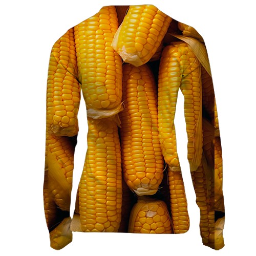 Женский 3D лонгслив Кукуруза, качаны (вид сзади)