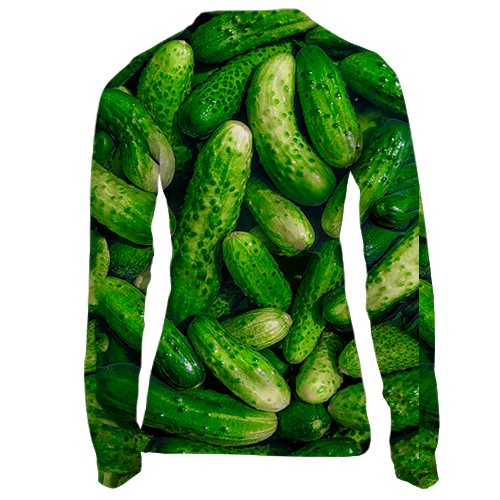 Женский 3D лонгслив Огурцы (вид сзади)