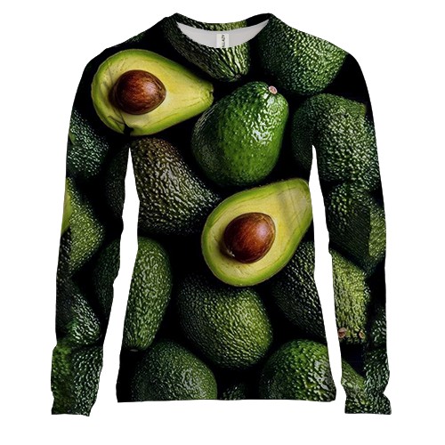 Жіночий 3D лонгслів Авокадо (вид спереду)