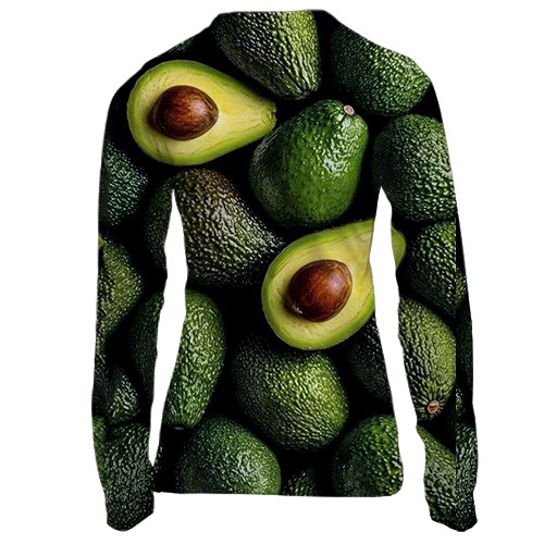 Жіночий 3D лонгслів Авокадо (вид ззаду)