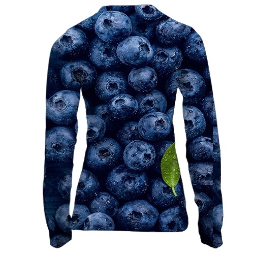 Жіночий 3D лонгслів Чорниця (вид ззаду)