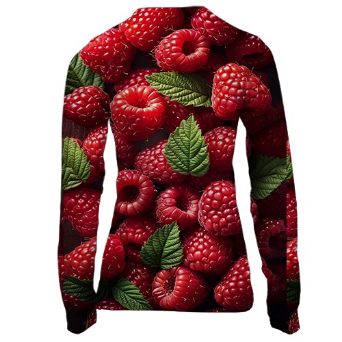 Женский 3D лонгслив Малина (вид сзади)