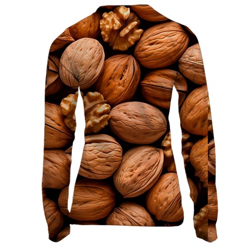 Жіночий 3D лонгслів Грецький горіх (вид ззаду)