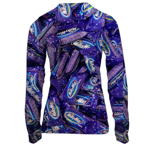 Жіночий 3D лонгслів "MilkyWay" цукерка (вид ззаду)