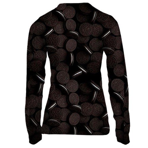 Жіночий 3D лонгслів "Oreo" печиво (вид ззаду)