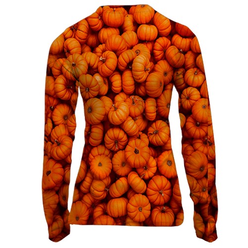 Женский 3D лонгслив Тыквы (вид сзади)