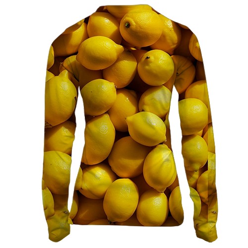 Жіночий 3D лонгслів Лимон (вид ззаду)