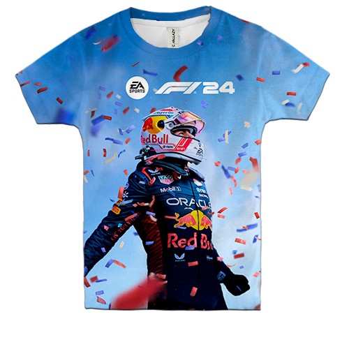 Дитяча 3D футболка F1 2024 Max Verstappen (вид спереду)