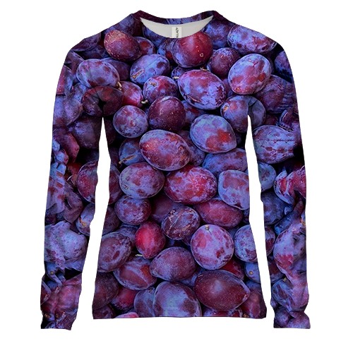 Жіночий 3D лонгслів Слива (вид спереду)